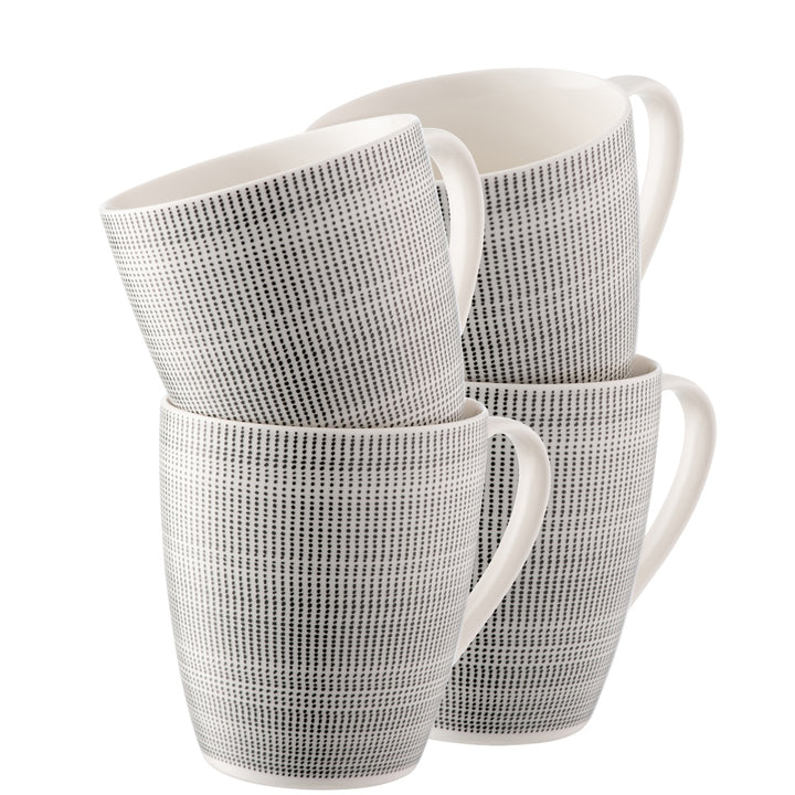 Aynsley Spots & Dots Mugs Set of 4 Black