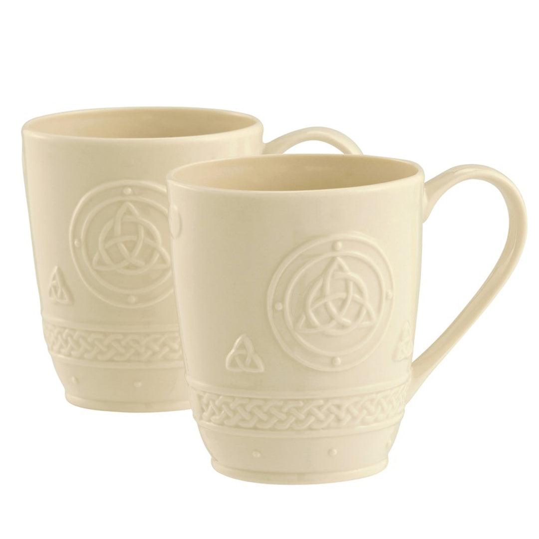 Belleek Classic Celtic 10oz Mugs Pair