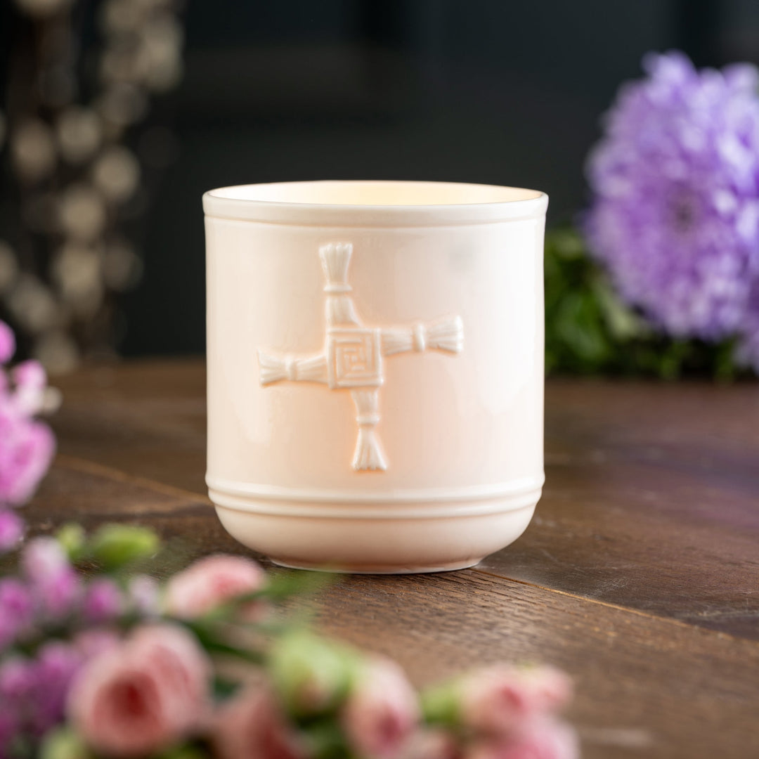 Belleek Living St. Brigid's Cross Jar/Votive