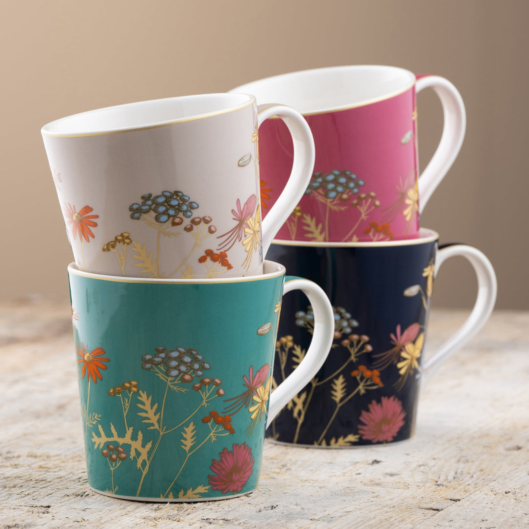 Aynsley Golden Meadow Set of 4 Mugs