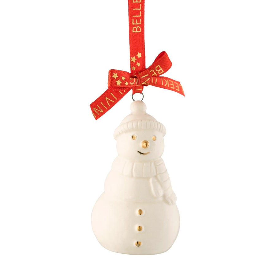 Belleek Living Mini Snowman Ornament *AVAILABLE IN USA ONLY*