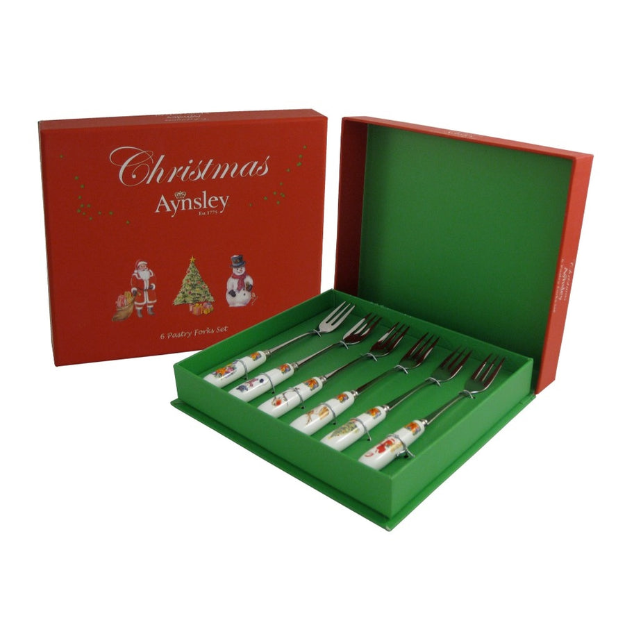 Aynsley Christmas Pastry Forks Set *AVAILABLE ONLY IN USA*