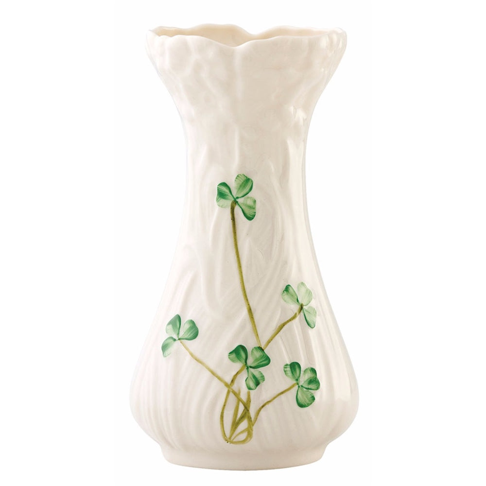 Belleek outlet Tri Footed Miniature Spill Vase with Applied Flowers Ireland Green Mark