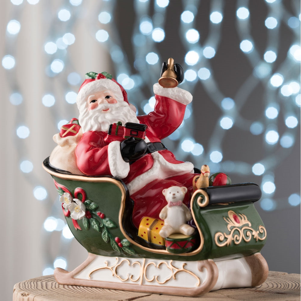 Aynsley Santa on Sleigh Musical Box *AVAILABLE ONLY IN USA*