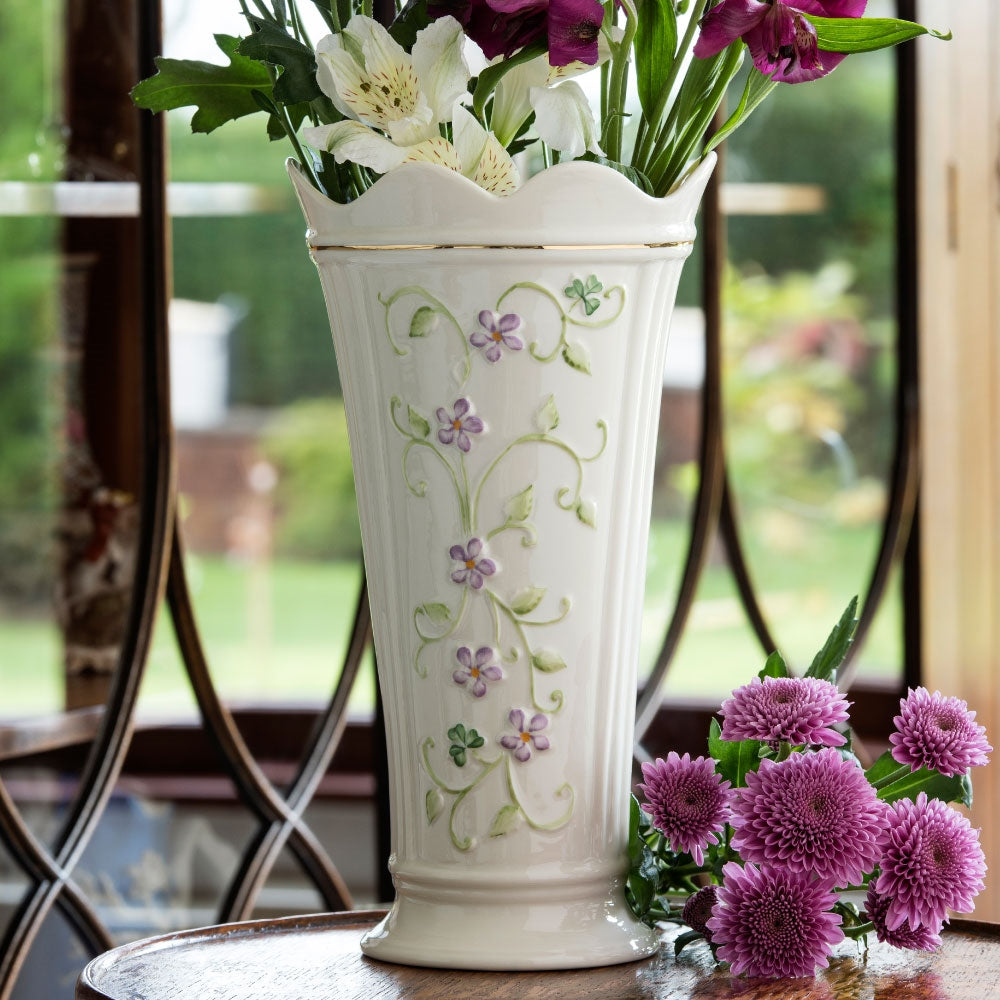 Belleek-Classic-Irish-Flax-9.5"-Vase