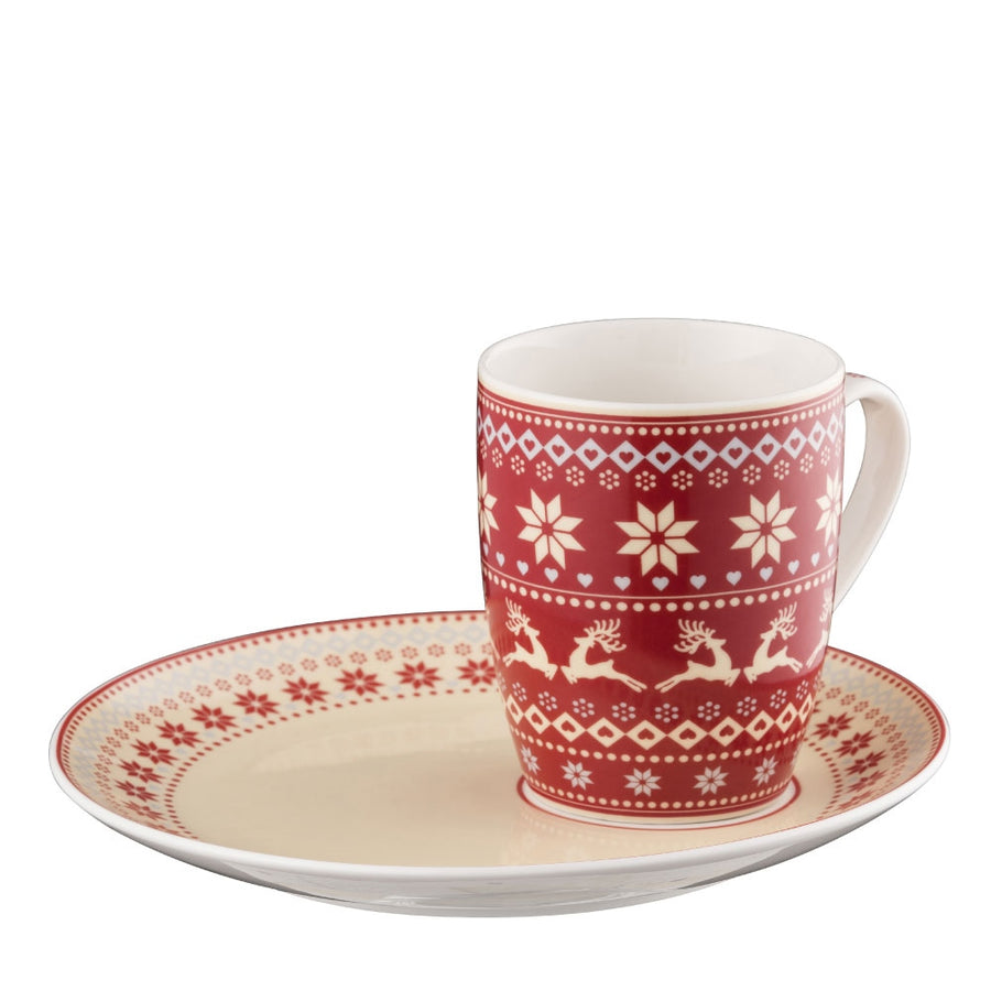 Aynsley Fairisle Mug and Tray *AVAILABLE ONLY IN USA*