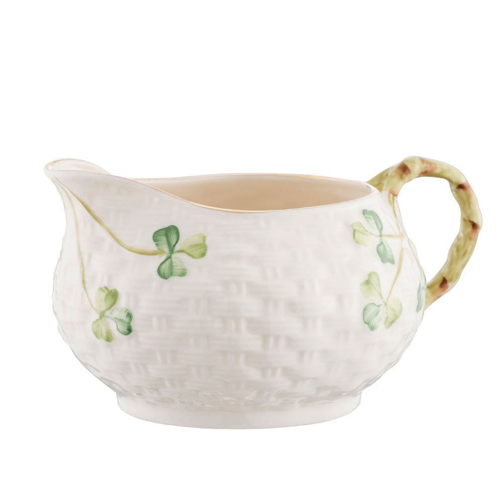 Belleek-Classic-1880---Gold-Shamrock-Cream-Jug