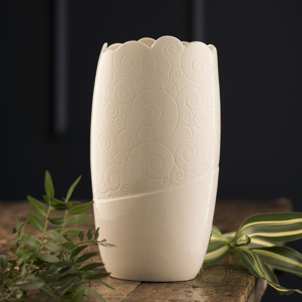 Belleek Living Swirl 10" Vase *AVAILABLE ONLY IN USA*