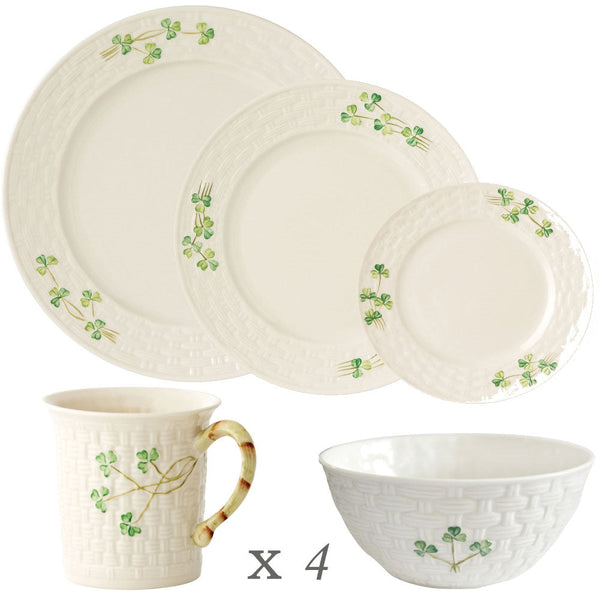 Belleek セット おまけ付き Belleek Classic Shamrock 20 Piece Dining Set – Belleek Pottery