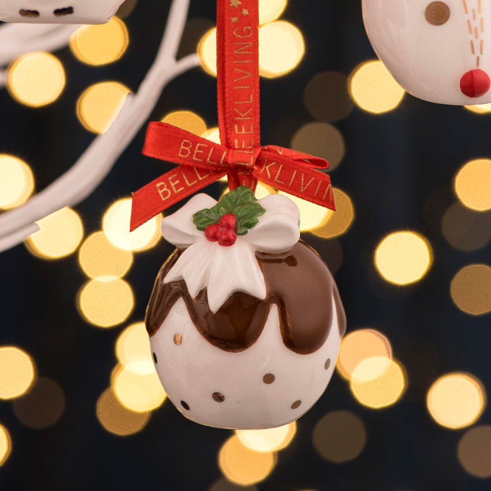Belleek Living Christmas Pudding Mini Ornament *ONLY AVAILABLE IN USA*