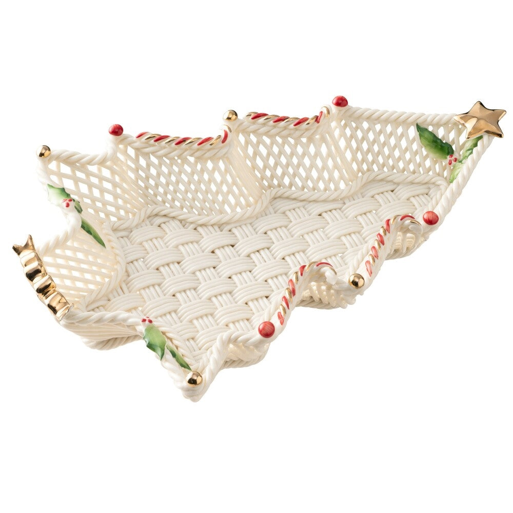 Belleek Classic Christmas Tree Basket