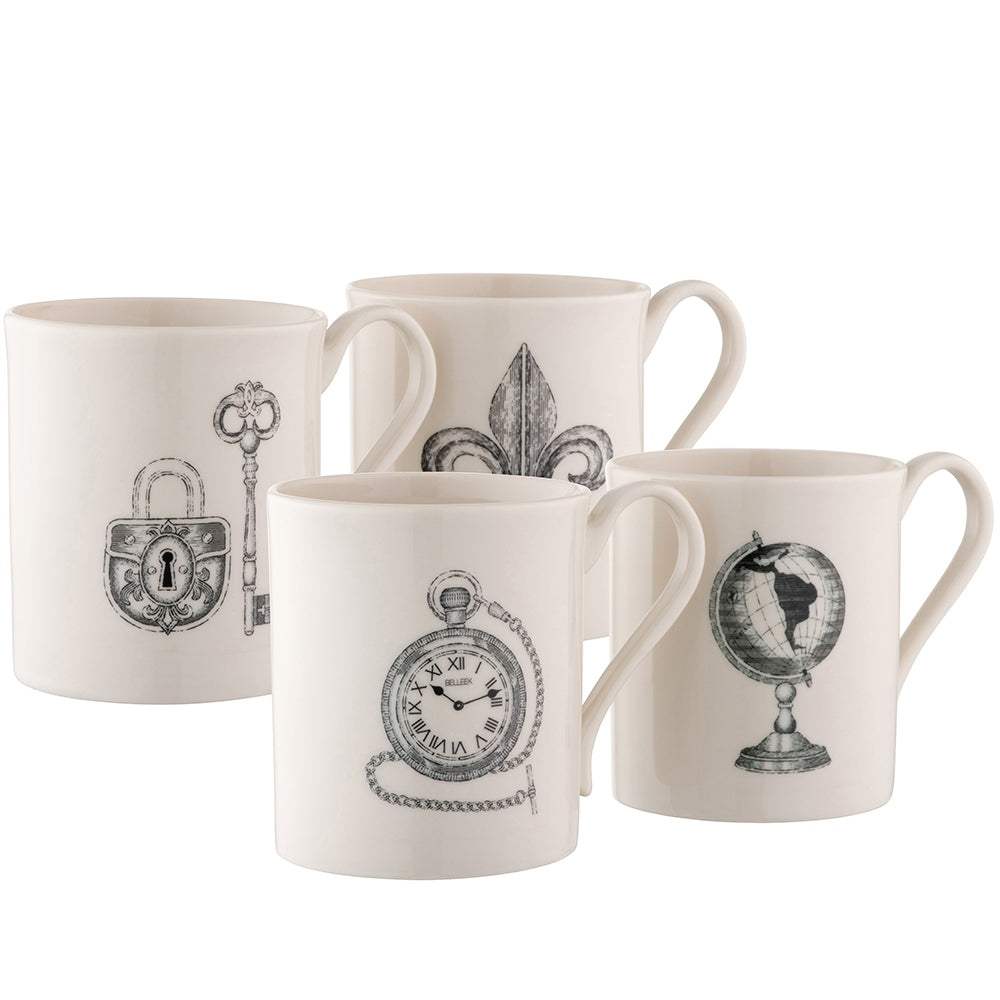 Belleek Studio Collection Etch Mugs Set of 4 *ONLY AVAILABLE IN USA*