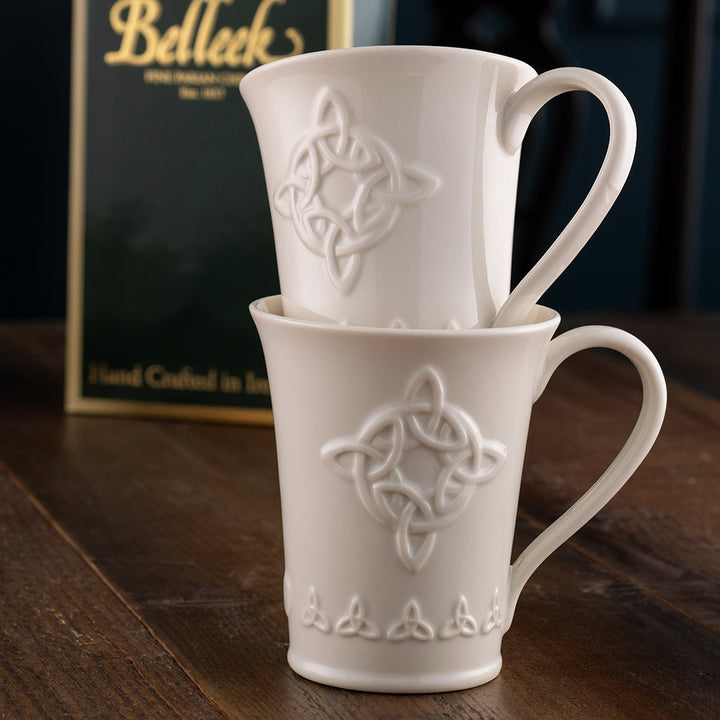 Belleek Classic Trinity Knot Mug Set of 2