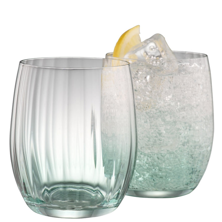 Galway Crystal Erne Tumbler Set of 2 in Aqua