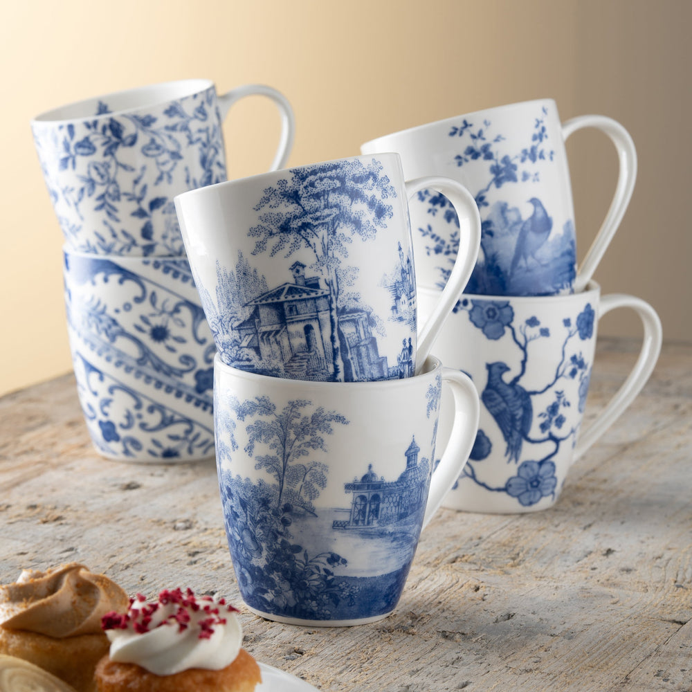 Aynsley Archive Blue Mugs Set of 6